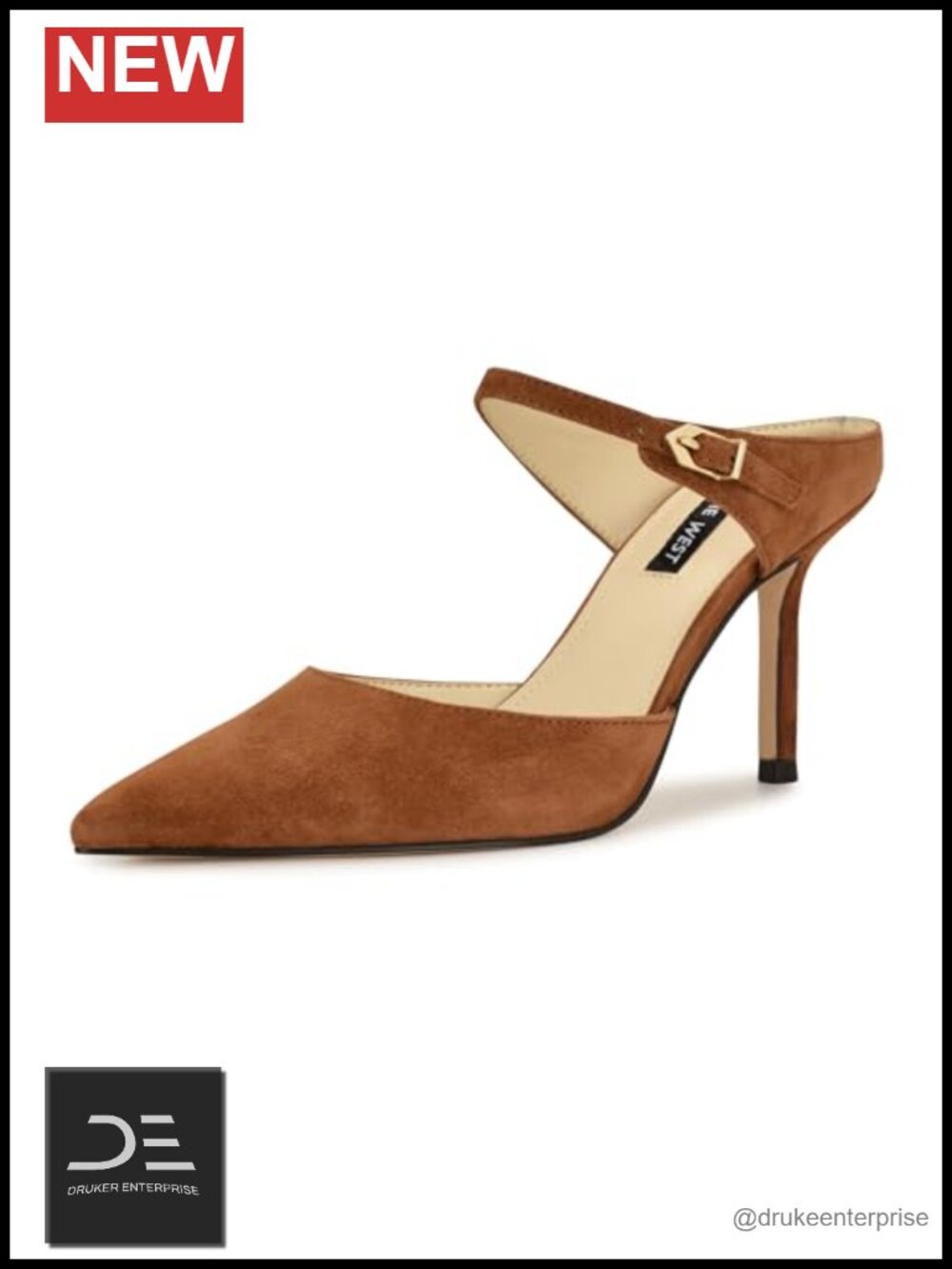 Nine West Danela Suede Stiletto Heel Pumps Pointy Toe Slip-On Women's Shoes